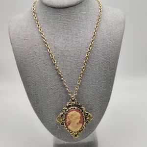 Gerry's Gold-tone Ornate Cameo Necklace